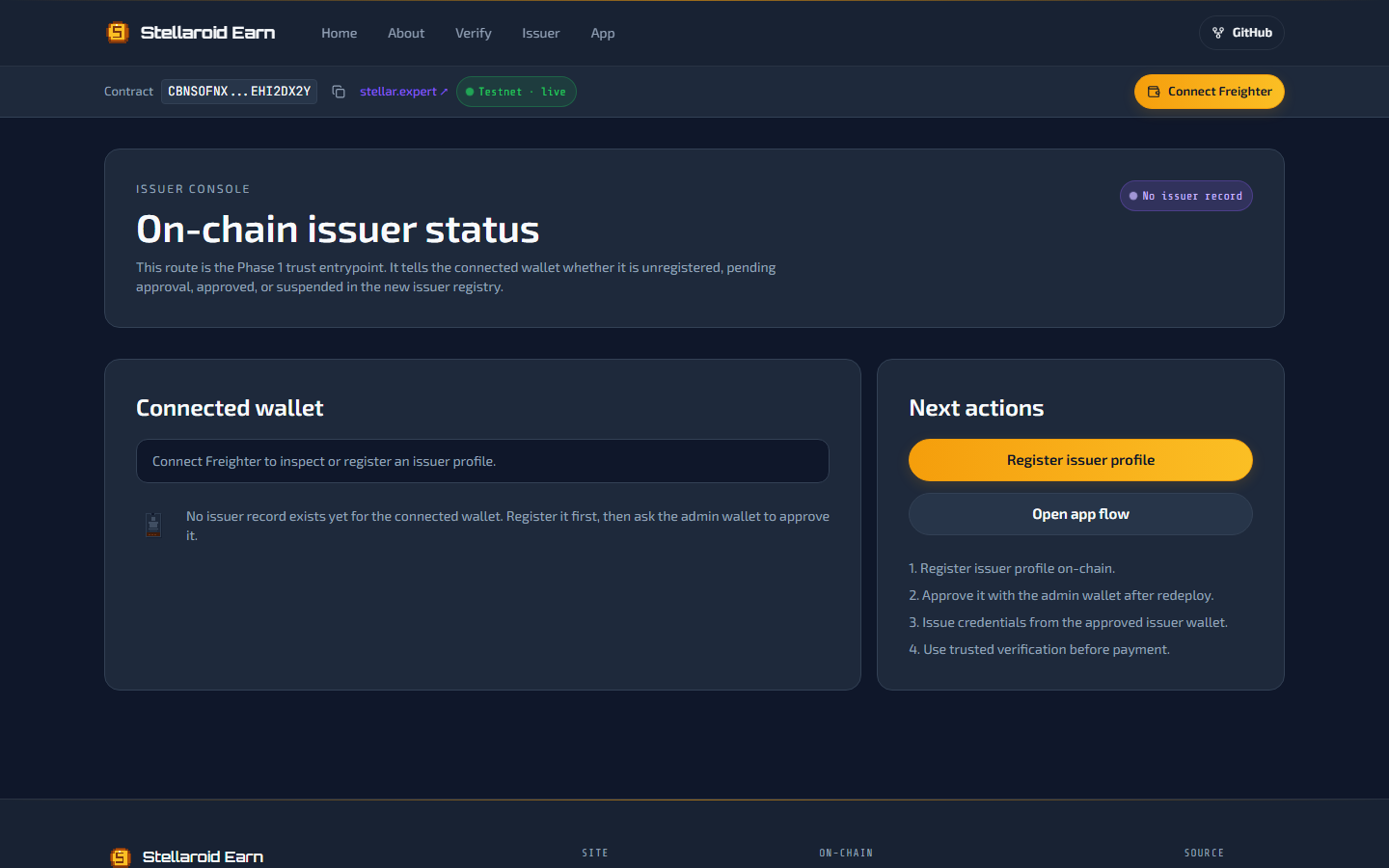 Issuer page